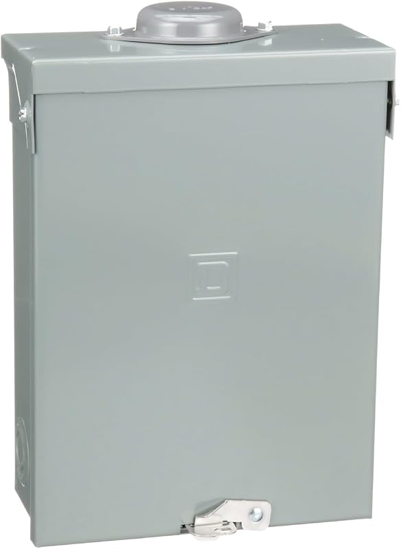 Square D by Schneider Electric Homeline Centro de carga de lengüeta principal para exteriores de 100 amperios, caja de disyuntores, 6 espacios, 12 circuitos, 120/240 VAC, certificación UL, gabinete NEMA 3R resistente a la lluvia (HOM612L100RBCP)