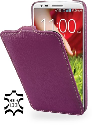 STILGUT UltraSlim   Funda de Piel para LG G2, Color Morado