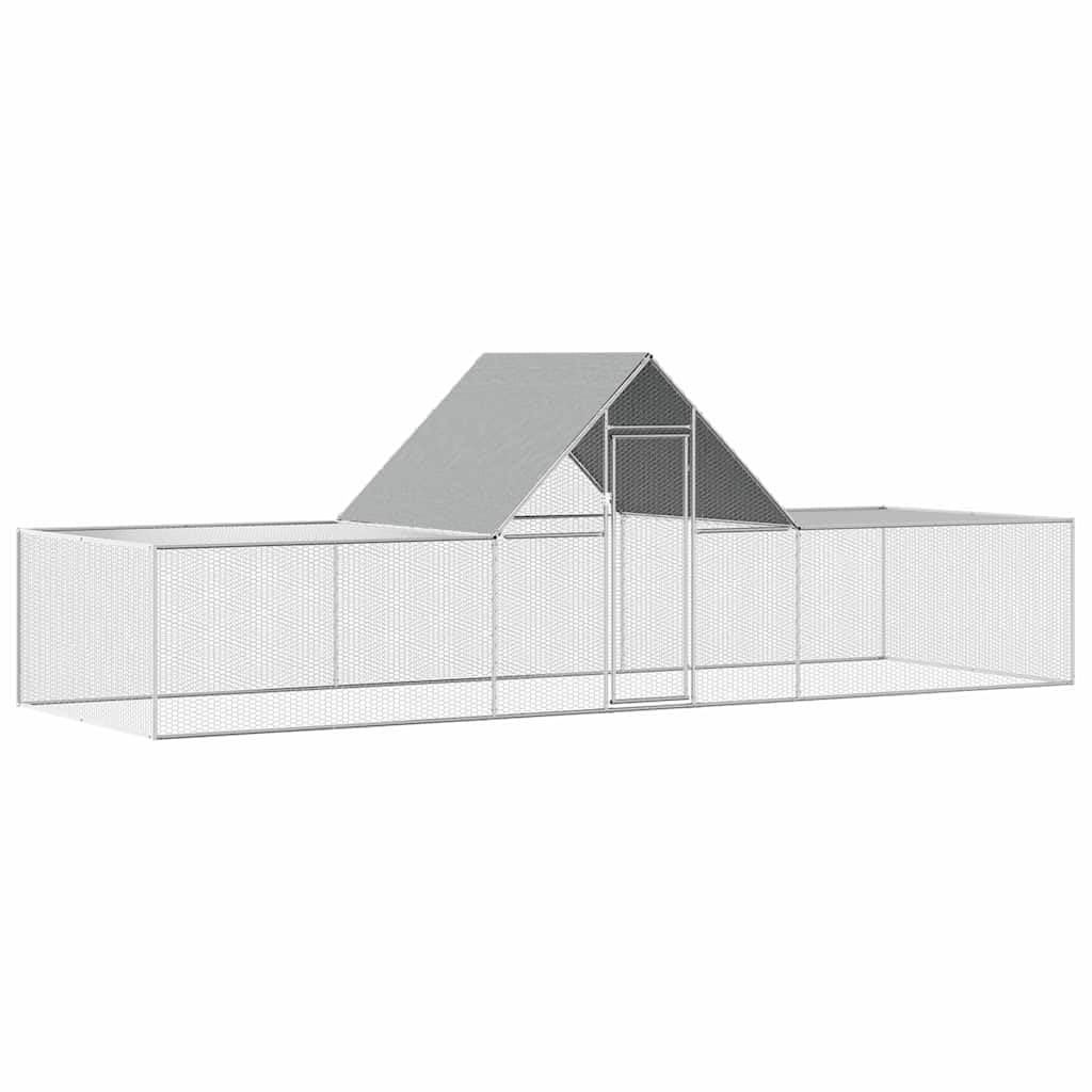 Gallinero espacioso 6 x 2 x 2 m de acero con techo impermeable, puerta bloqueable y rejilla metálica para monitorear tus aves de corral, montar tú mismo
