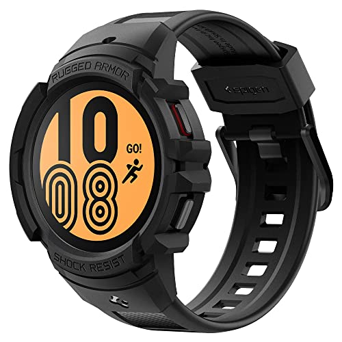 Spigen Rugged Armor Pro Designed for Samsung Galaxy Watch 4 Band with Case Protector 44mm (2021) - Black