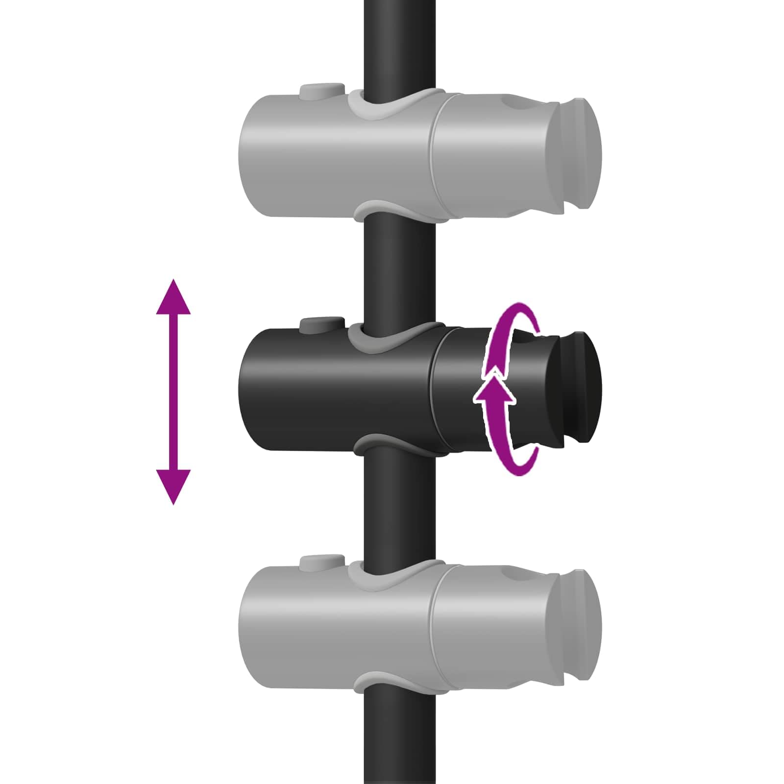 Soporte para alcachofa de ducha de acero inoxidable de 71 cm con rotación de 360 grados y ajuste de altura, montaje en pared antideslizante para baño, brazo de ducha de extensión y ducha de