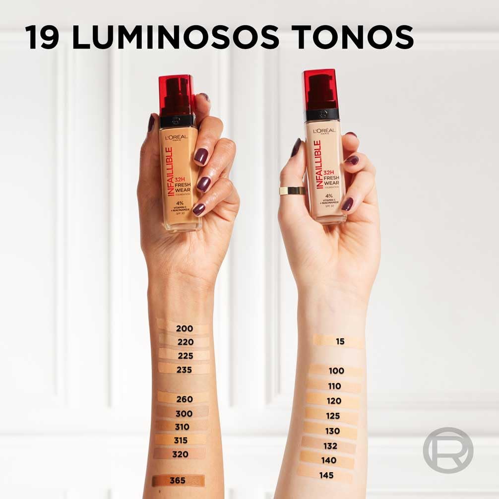 L'Oréal Paris, Base de maquillaje Líquida Infaillible 32h Fresh Wear, Para todo tipo de piel, Larga duración, cool rose, 30 ml — view 7