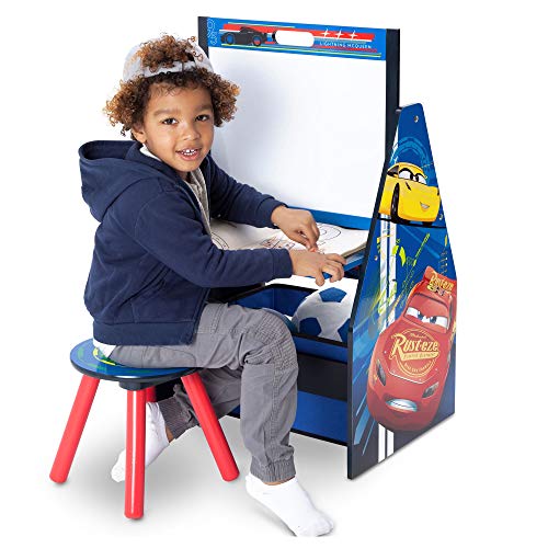 Image of Delta Children Kids Easel and Play Station - Ideal for Arts & Crafts, Drawing, Homeschooling and More, Disney /Pixar Cars