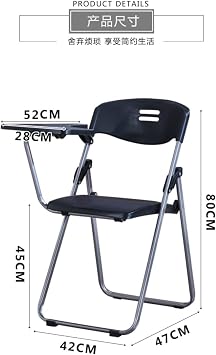 HeyDear Folding Meeting Chair, With Table, Folding, Office, Chair Table Integrated, Lightweight, Pipe Chair, Memo Table Included, Compact Storage, Breathable, Office, Company, Meetings, Lectures