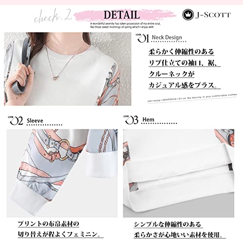 [ジェイスコット] 艶感ブラウス袖×コットンT 異素材ミックス