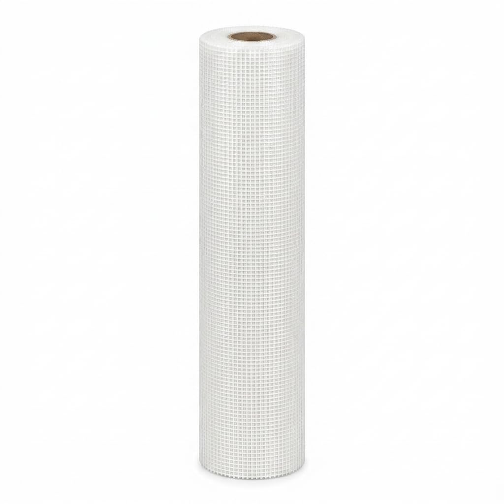 MAKA Rete Porta Intonaco in Fibra di Vetro 1x50 m 78 g/m² Bianca, Rete Anticrepe per Rasature, Intonaci Interni ed Esterni, Consolidamento Superfici e Ristrutturazioni