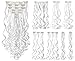 SWACC 7 Pcs Full Head Party Highlights Clip on in Hair Extensions Colored Hair Streak Synthetic Hairpieces (20-Inch Curly, White)
