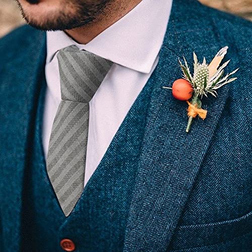 Image of Mantieqingway Mens Skinny Ties,2.56 inch Cotton Neckties Striped Plaid Ties for Groom Groomsmen Wedding Party Christmas