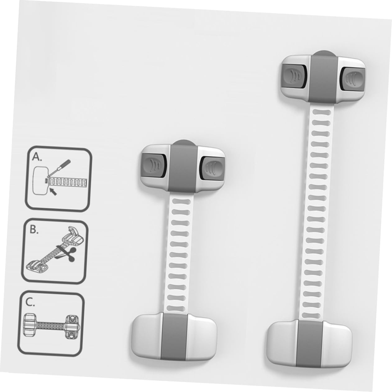 8pc Boy Girl Safety Locks Cabinet Latches Cabinet Safety Latches for Boys and Locks Multi-function Protective Grey