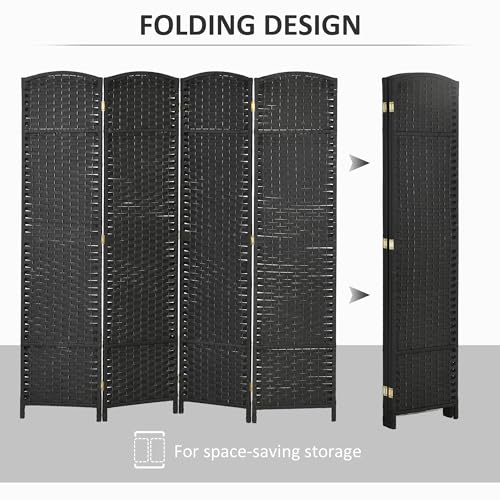 image for HOMCOM Room Divider, 4 Panel Folding Privacy Screen, 5.6' Tall Freesta