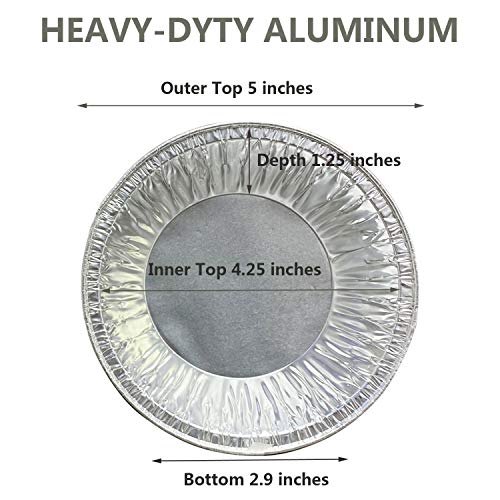 Waytiffer 50 Pack - Pie Pans 5 Inch,Mini Pie Tins Heavy-Duty Disposable Aluminum Foil Tart/Pie Pans For Baking Personal Mini Pies, Easily Stack & Store, Freeze & Reheat #TOP1
