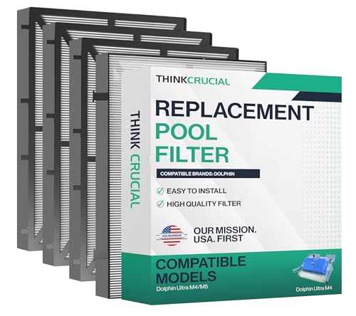 Think Crucial Replacement Ultra Fine Filters Compatible with Maytronics Dolphin, Nautilus CC Plus, M200, M400, M500, M4, M5, Wave 65, Wave 90, Oasis Z5 Models, Part# 9991432-R4 - Large Filter Panels