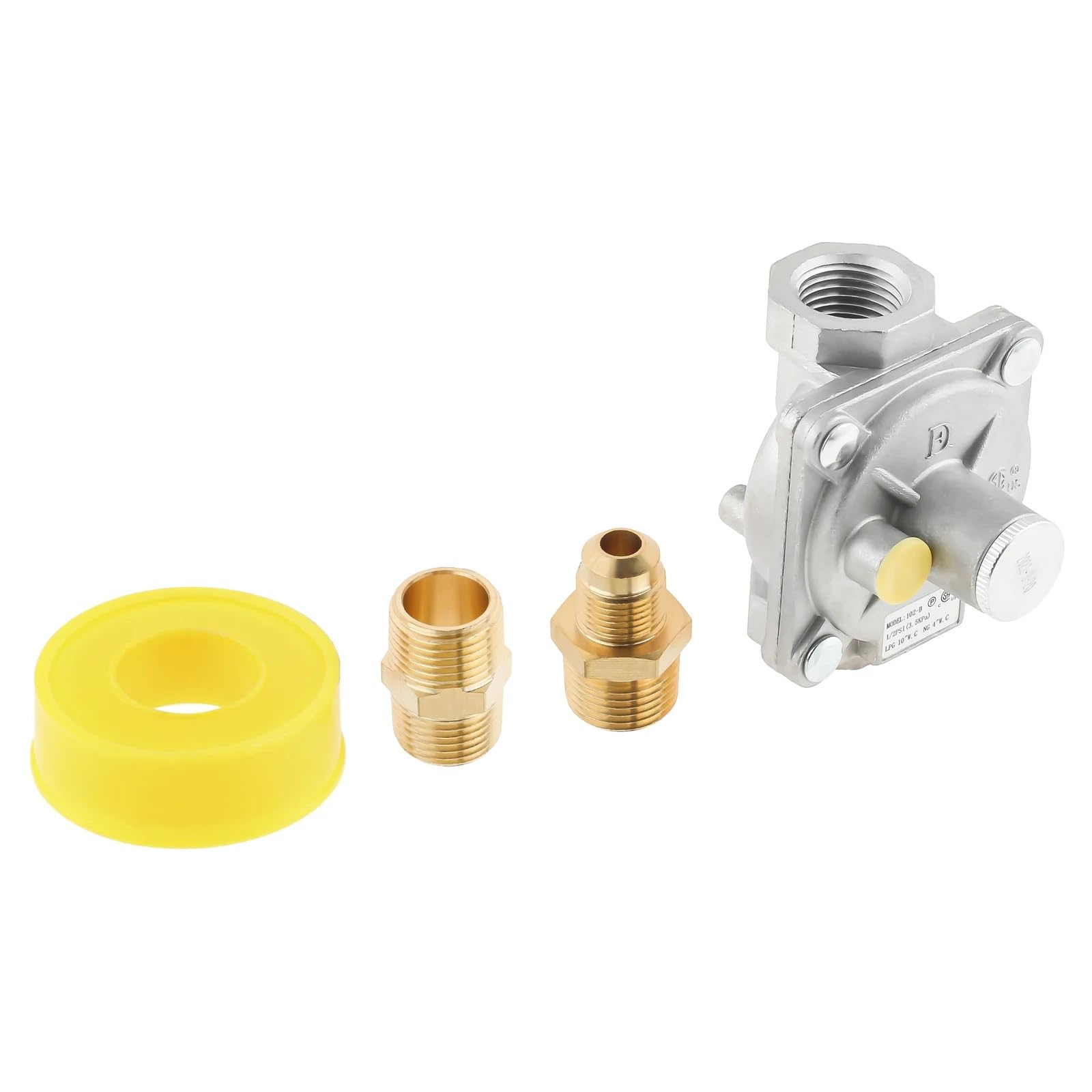 Regulador de presión intercambio gas natural y licuado 1/2" con 2 conversión NPT latón para aplicaciones NG/GLP