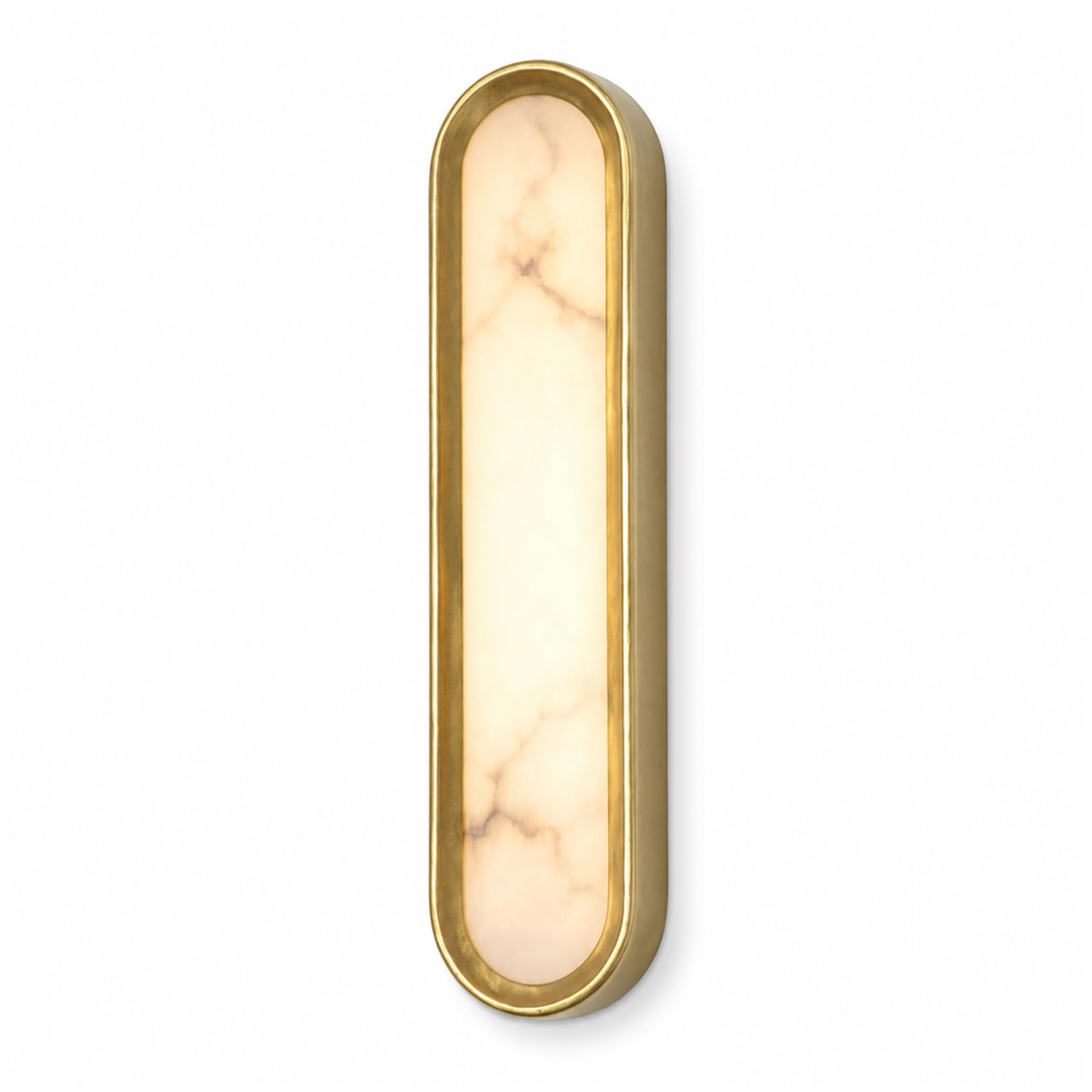 Kikioo Alabaster Wall Sconces 22.4" Oval Natural Marble Wall Sconce Marble Bathroom Vanity Sconce LED Luxury Indoor Alabaster Wall Lamps Hardwired Fixture for Living Room Hallway Stairway
