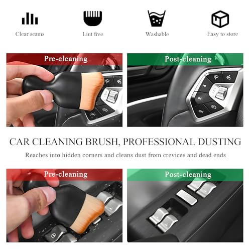 image for Yourkar Car Interior Dust Brush, Scratch Free Car Detailing Brushes, S