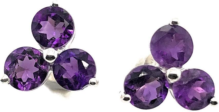 Genuine 2ct Amethyst 925 Solid Sterling Silver Stud Earrings 7mm - Image 7