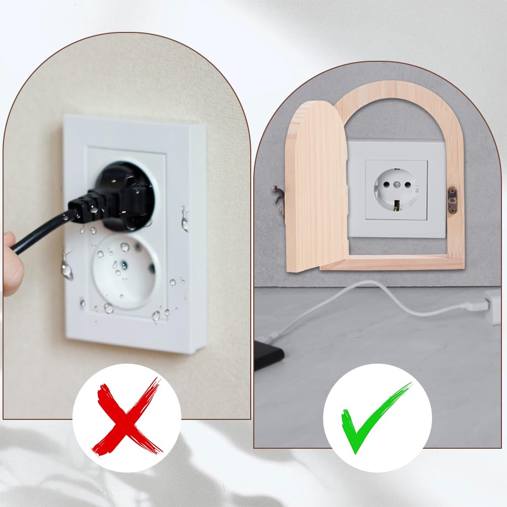 AHANDMAKER 2Pcs Wooden Light Switch Cover - Image 4