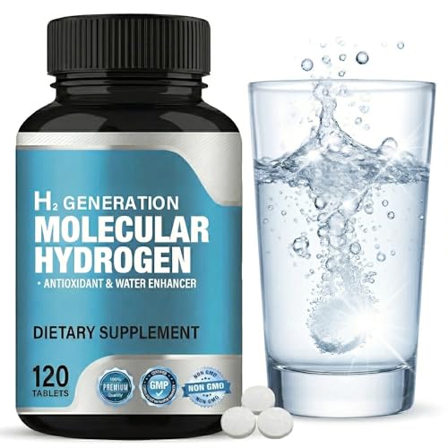 Molekularer Wasserstoff Tabletten 120 Stück Hydrogen Tablets für Wasserstoff Wasser Alternative zu Wasserstoff Wasserflasche 200mg Magnesium Vegan Unterstützt Gehirngesundheit & Kognitive
