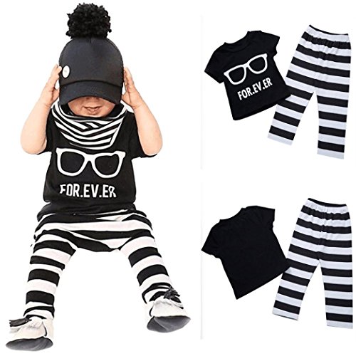 Image of FEITONG 1Set Newborn Toddler Baby Boys Girls Outfit T-Shirt Tops+Pants Clothes