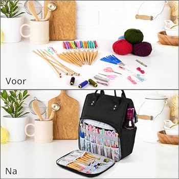 Opbergtas voor haakgaren - grote opbergtas voor haak-, brei- en