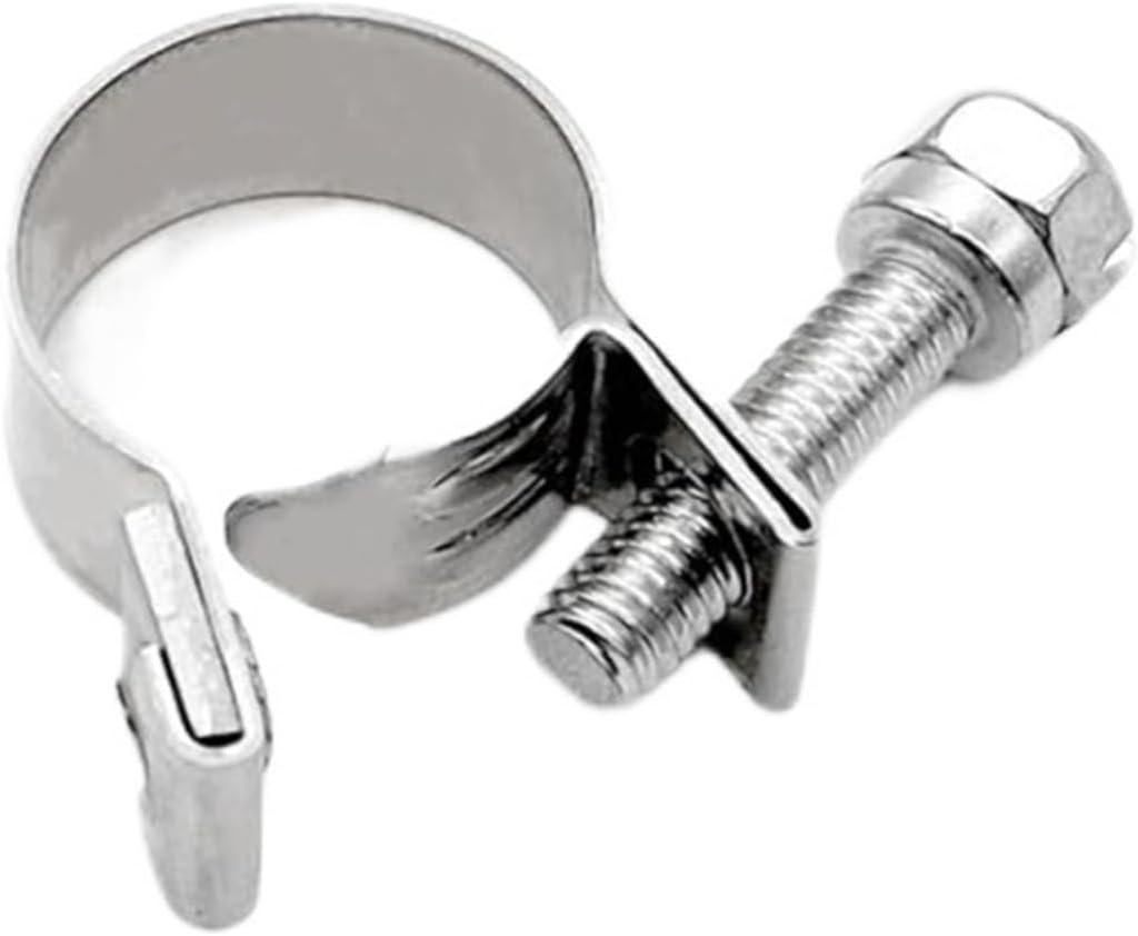 25Pcs 7mm to 18mm (10 Sizes) Zinc Plated Carbon steel Injection Style Hose Clamps Assortment Kit for Diesel Petrol Pipe