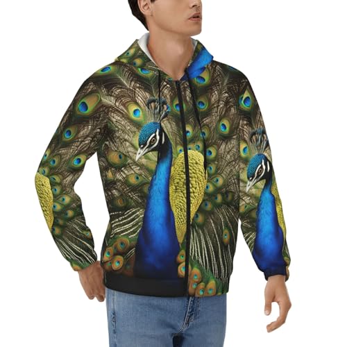 Sweat à capuche homme motif paon décontracté pour vos sorties urbaines et moments de détente