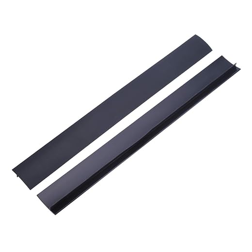 2 Pack Flexible Kitchen Stove Gap Covers, Silicone Gap Fillers Between Counter and Stovetop, Oven, Washer, Dryer, Easy to Wipe, Food Grade (Black, 21 Inches)