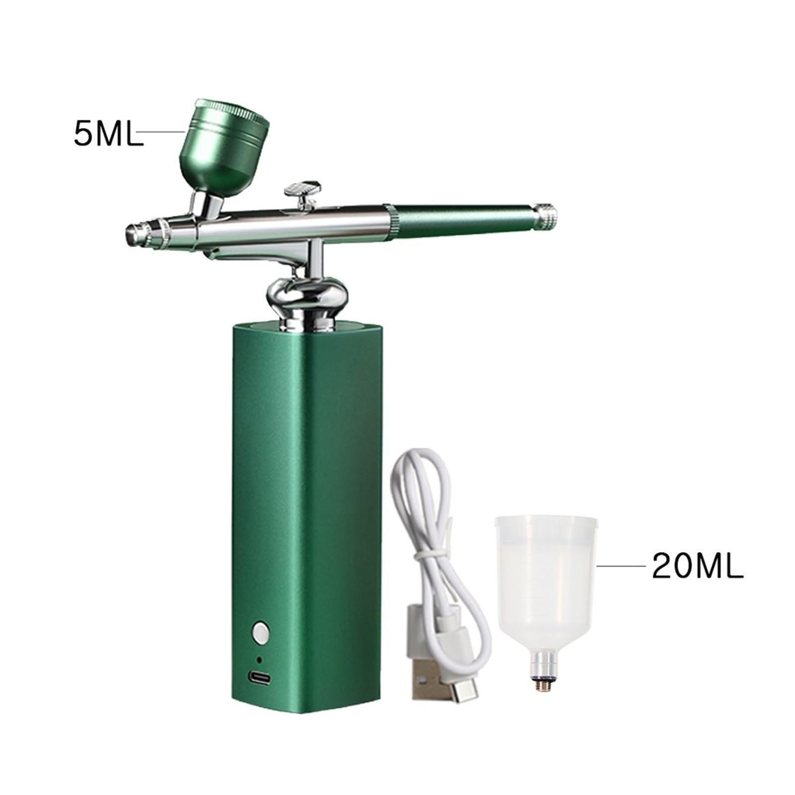 Sprężarka powietrza Airbrush Przenośny aerograf do paznokci Cake Tattoo Makeup Air Brush Nail Art Paint Compressor Precyzyjna Kontrola(Green)