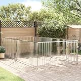 Ziaphsol Outdoor Hundezwinger aus Stahl, 200 x 400 x 100 cm, Hundeauslauf für Garten und Hof, hundegehege mit verschließbarem Riegelsystem, welpenauslauf für Training und Sicherheit
