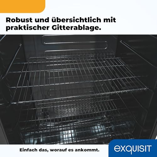 Exquisit Glastürkühlschrank GKS350-1-GT-280D schwarz | 320 Liter Nutzinhalt | LED-Innenbeleuchtung | Umluftventilator | Türschloss