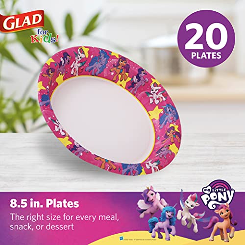 Glad For Kids My Little Pony Paper Plates | My Little Pony Super Stars Kids Paper Plates | My Little Pony Unicorn Large Paper Plates For Everyday Use, 8.5 Inch Paper Plates 20 Ct #TOP1