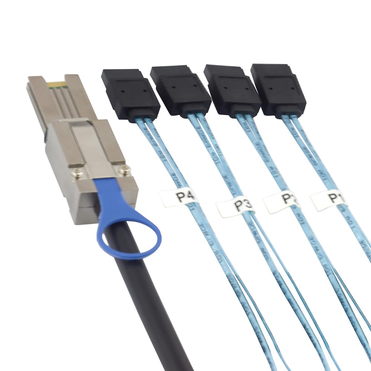 MINI SAS HD SFF-8088 do 4X SATA 7-pinowy kabel, 0,5 m/1 m/2 m/3 m, szybki kabel do serwera, dysk twardy 6 Gb/s, kompatybilny z serwerami, rozszerzeniem pamięci, kontrolerem RAID, stacjami