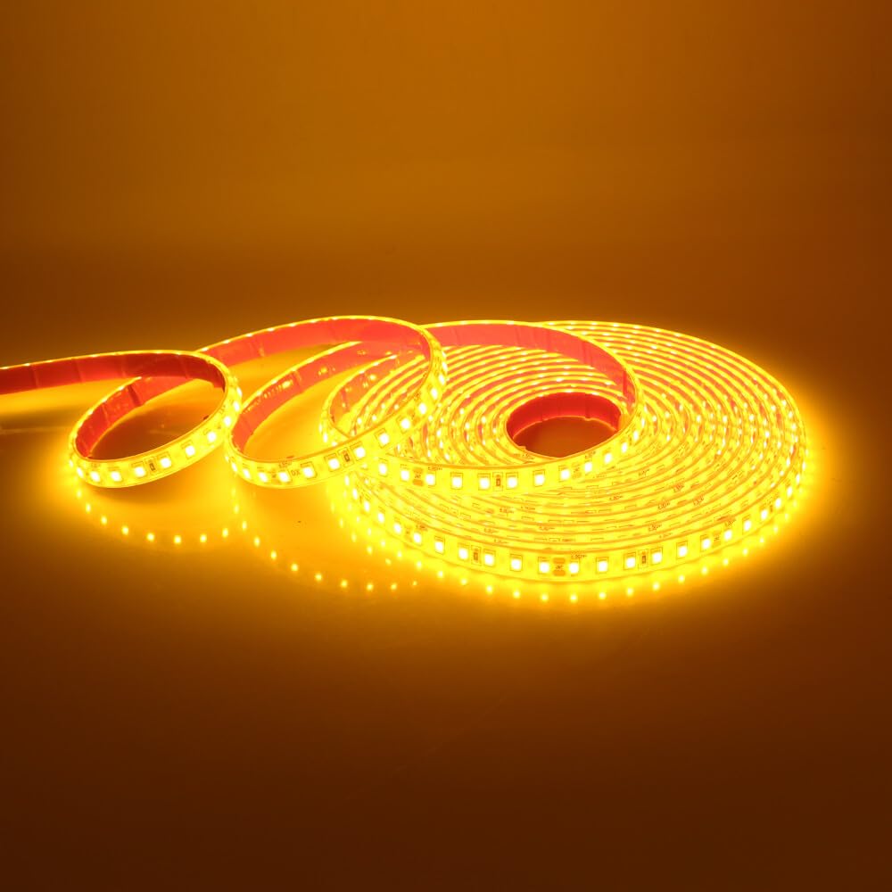 Tira de LED 24V [20m, Amarillo], IP68 Impermeable flexible, SMD2835, 120 LED/m Tira de LED cortable CRI85+, decoración para hogar y tiendas - sin fuente de alimentación