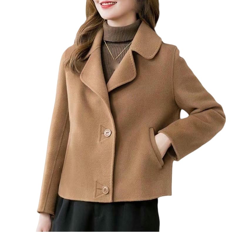 Chaqueta de cachemira mujer ropa de abrigo de moda corta otoño 5