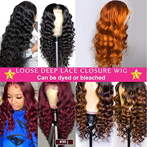 Binf Lace Front Wig Glueless Wigs Human Hair Pre Plucked Pre Cut Loose Deep Wave Lace Front Wigs Human Hair For Black Women 13X4 Loose Wave Glueless Lace Front Wigs Human Hair Wet And Wavy Lace Frontal Wigs Hd Lace Natural Black 26 Inch #TOP4