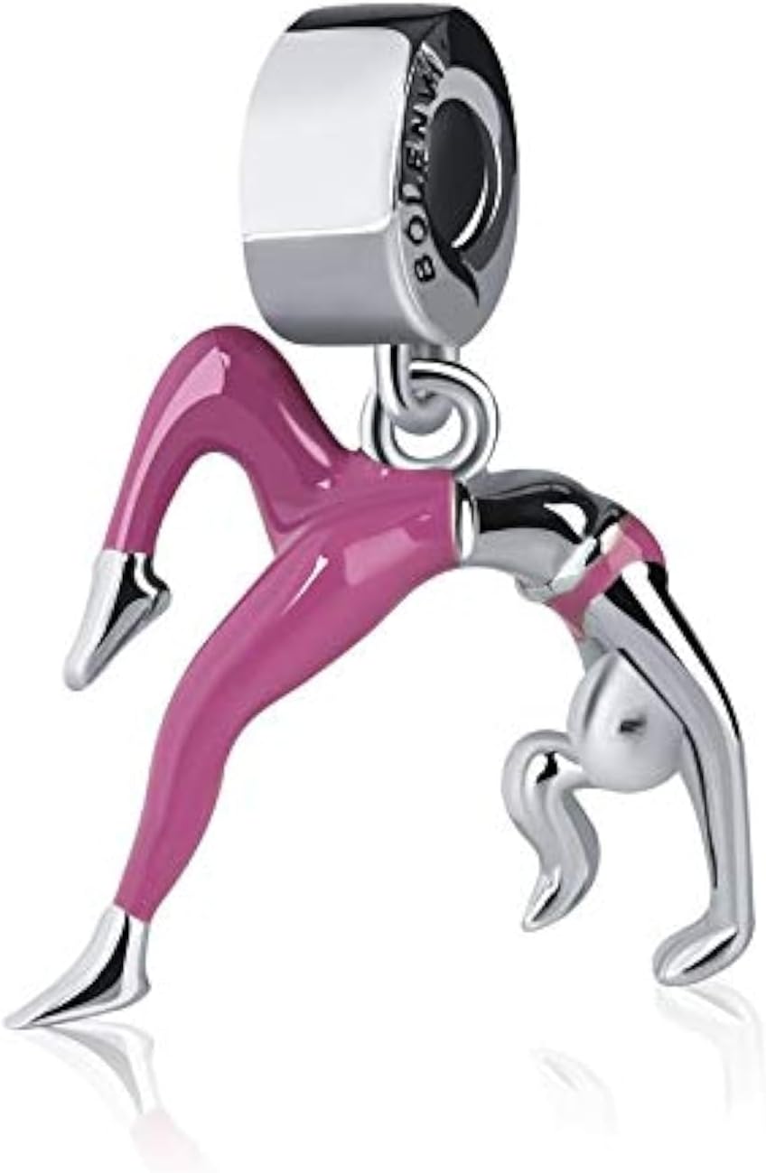 Gymnastics Yoga Charm, 925 Sterling Silver Gymnast Dangle Charm Compatible with Pandora Bracelets & Necklaces, Gymnast Gift, Dance & Acrobat Jewelry