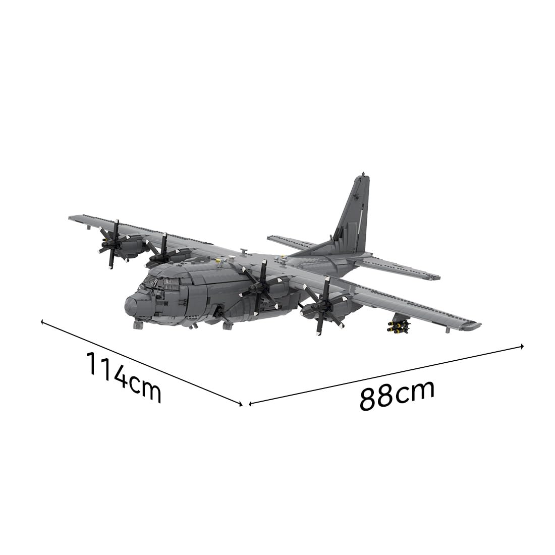 LootPop Elektryczny zestaw klocków do budowy samolotu, 1/35 AC-130J GhostRider, duża dynamiczna wersja zmontowanego modelu samolotu wojskowego, 5444 części