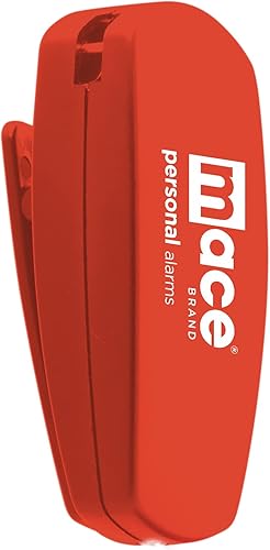 Mace Brand - Clip de alarma personal, llavero o pulsera, alarma portátil que emite potentes 130 dB, negro o rojo