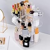 【Organizador de cosméticos Resistencia de 360 grados】 la base estable garantiza que su maquillaje permanezca fijo a medida que el organizador gira, y la bandeja es lo suficientemente gruesa y resistente como para soportar hasta 10 kg.