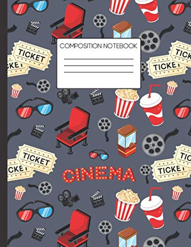 Composition Notebook: Novelty Movie Night Patterned College Ruled Notebook for School... for Boys, Kids, School, Students and Teachers