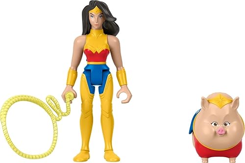 Miniatura 5 de Fisher-Price DC League of Super-Pets Juguetes preescolares Wonder Woman y PB Juego de figuras posables para juegos de simulación para niños a partir