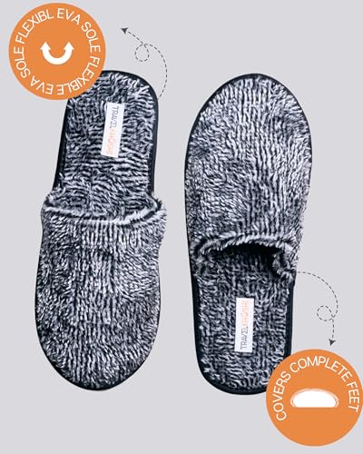 Image of Premium Fur Home Slippers For Women & Men For Winter Capet Slippers for Bedroom Indoor Carpet house slides
