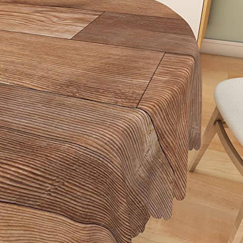 Beiyongde Rustic Wood Grain Round Tablecloth 60 Inch Country Farmhouse Wood Plank Table Cover Vintage Western Barn Reused Polyester Tablecloth For Kitchen Dinning Room Outdoor #TOP3