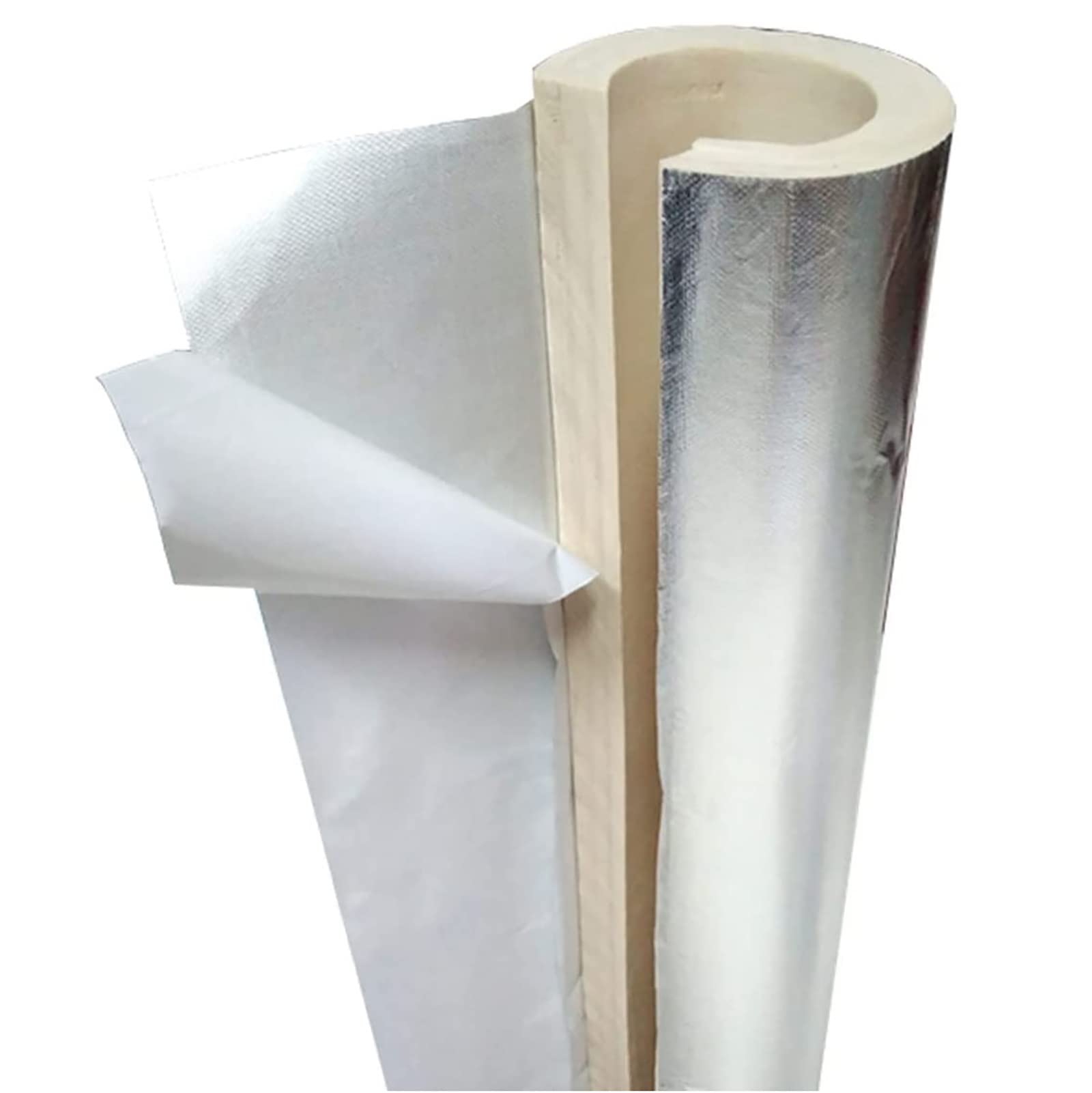 Isolation de Tuyau, Tuyau d'isolation en polyéthylène Auto-adhésif à extrémité Ouverte, Tuyau d'isolation antigel pour l'extérieur, revêtement en Feuille d'aluminium