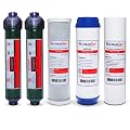 LiquaGen- 6 Stage RODI Yearly Replacement Filter Kit - Pre Filters with Inline Deionization - Stage 1, 2, 3, 5 & 6 | Reverse Osmosis Water Purifier Filter Set for Aquarium Reef, Fish tank's & More