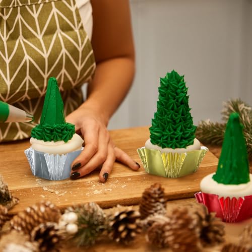 Image of Layhit 900 Pcs Square Mini Foil Cupcake Liners Baking Cups,Vibrant Color