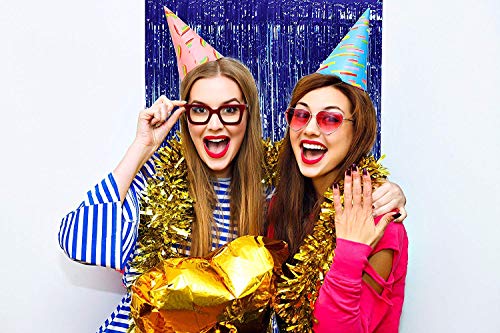 Image of Party Propz Blue Foil Curtain 3 Pcs for Boys Birthday Decoration Or Birthday Decoration Items