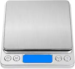 Balança Digital de Precisão, 500g/0,01g, Display LCD com Iluminação, Função Tara, Múltiplas Unidades