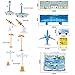 International Airport Assembled Toy 8 Planes and 8 Vehicles 200 Pieces Aircraft Model Playset Simulated Scene