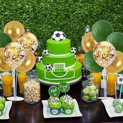 Image of TONIFUL 4 Set Sage Green Gold Balloon Stand Balloon Centerpieces for Table